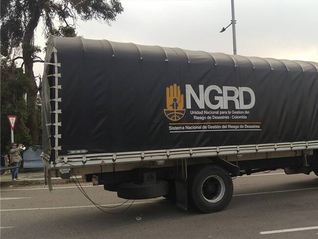 El camión, que lleva el puesto de mando unificado, realizó su ingreso a este paso binacional que comunica a Cúcuta con el municipio Pedro María Ureña. Foto: Audrey Carrillo