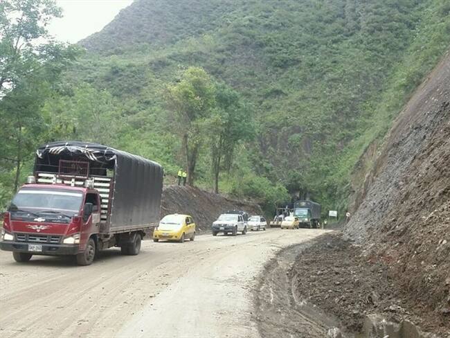 Derrumbe entre la vía Guateque y Macanal. Foto: Concesión Sisga