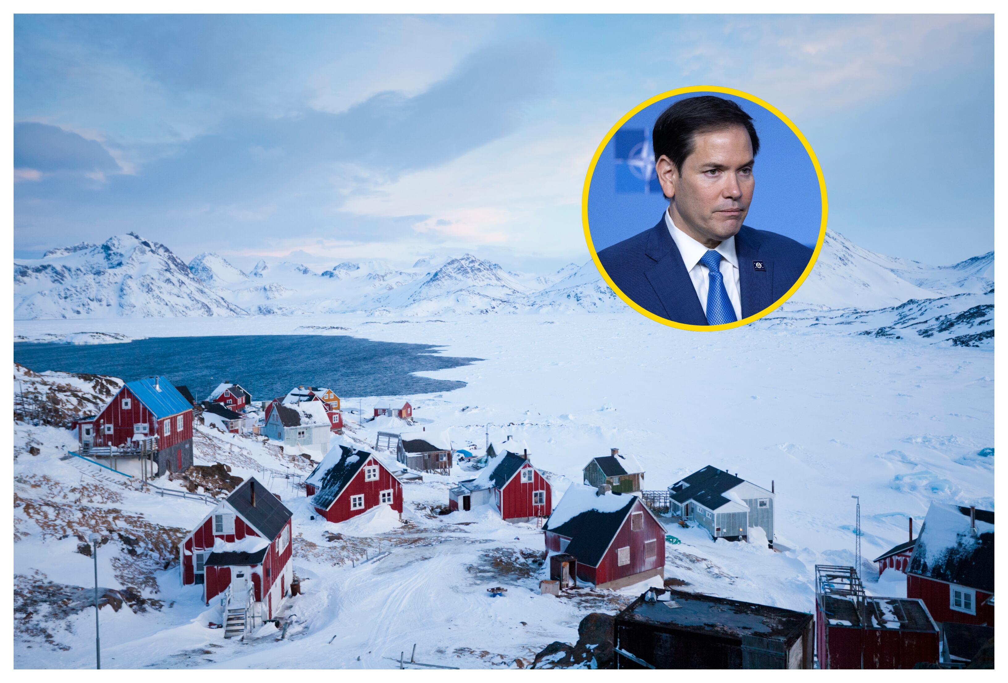 Groenlandia y Marco Rubio. Foto: Omar Havana/Getty Images.