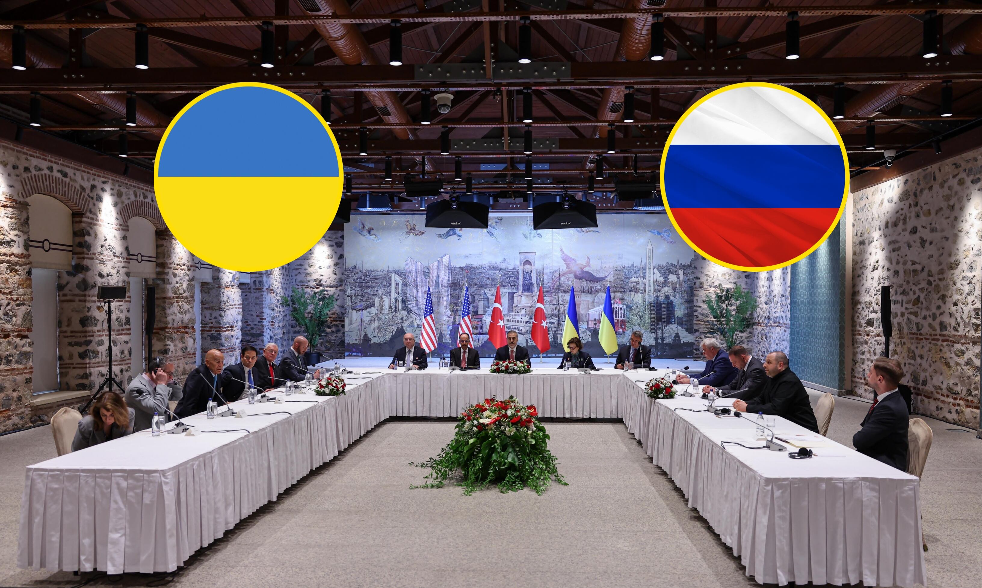 Reunión entre delegación rusa y ucraniana en Estambul el pasado 16 de mayo. FOTO: Arda Kucukkaya/Turkish Foreign Ministry via Getty Images