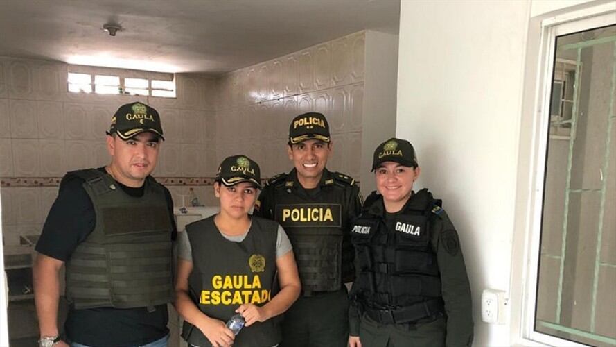 Rescatan a esposa de un pamicultor en Santander. Foto: Policía y Gaula.