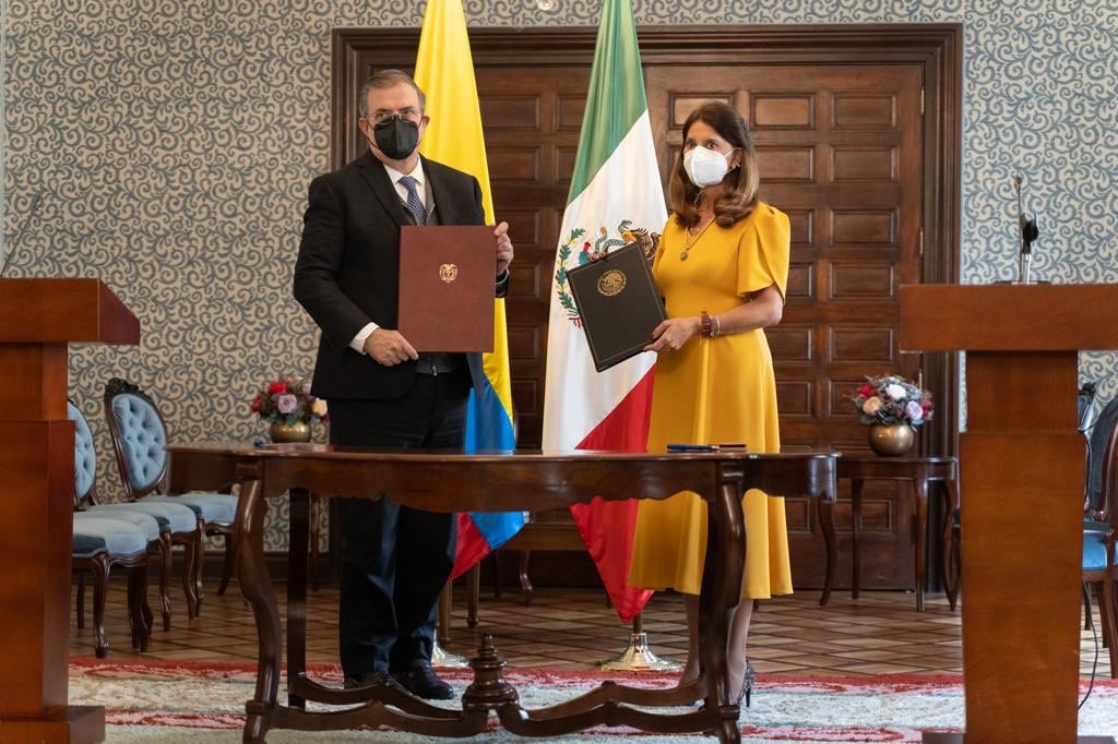 Colombia y México firman memorando de entendimiento. Foto: Cancillería Colombiana
