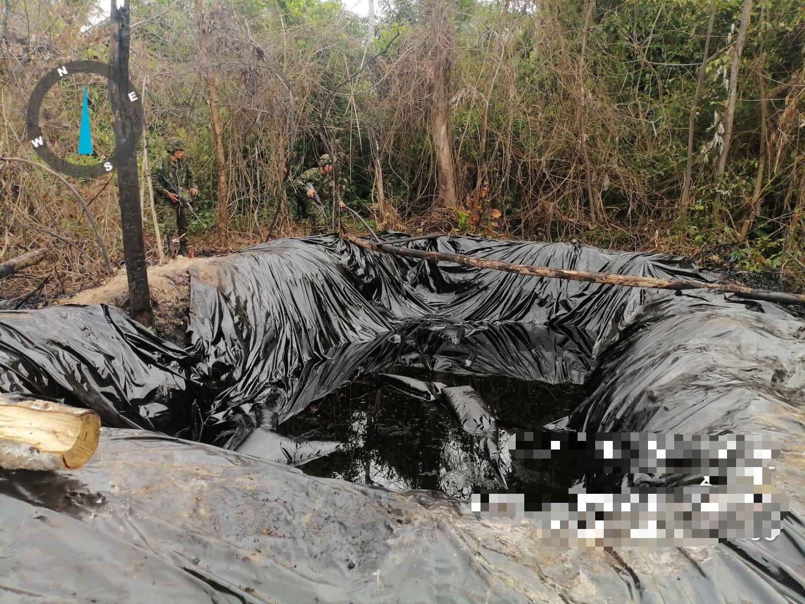 Operaciones contra el hurto de crudo en Tibú, Norte de Santander. Foto: Ejército Nacional.