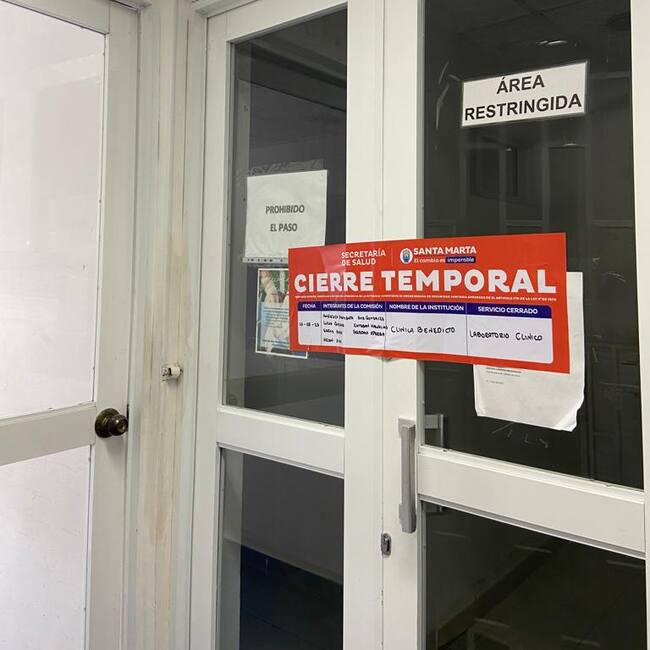 Foto: Cierre temporal/ Alcaldía de Santa Marta