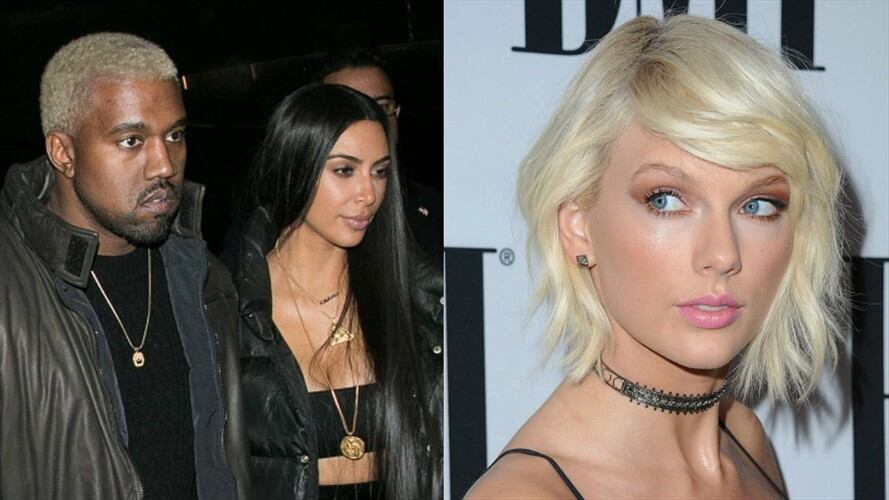 Kanye West, Kim Kardashian y Taylor Swift . Foto: Getty Images