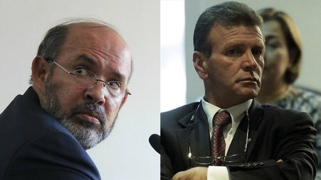 Francisco Ricaurte, expresidente de la Corte Suprema de Justicia, y Carlos Palacino, expresidente de Saludcoop. Foto: Colprensa