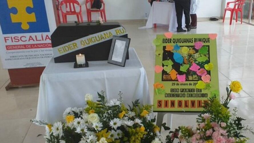 Se entregaron los restos de Eider Quiguanas Rumique a su familia, después de aproximadamente 20 años en los que tuvo condición de desaparecido. Foto: Colectivo Orlando Fals Borda