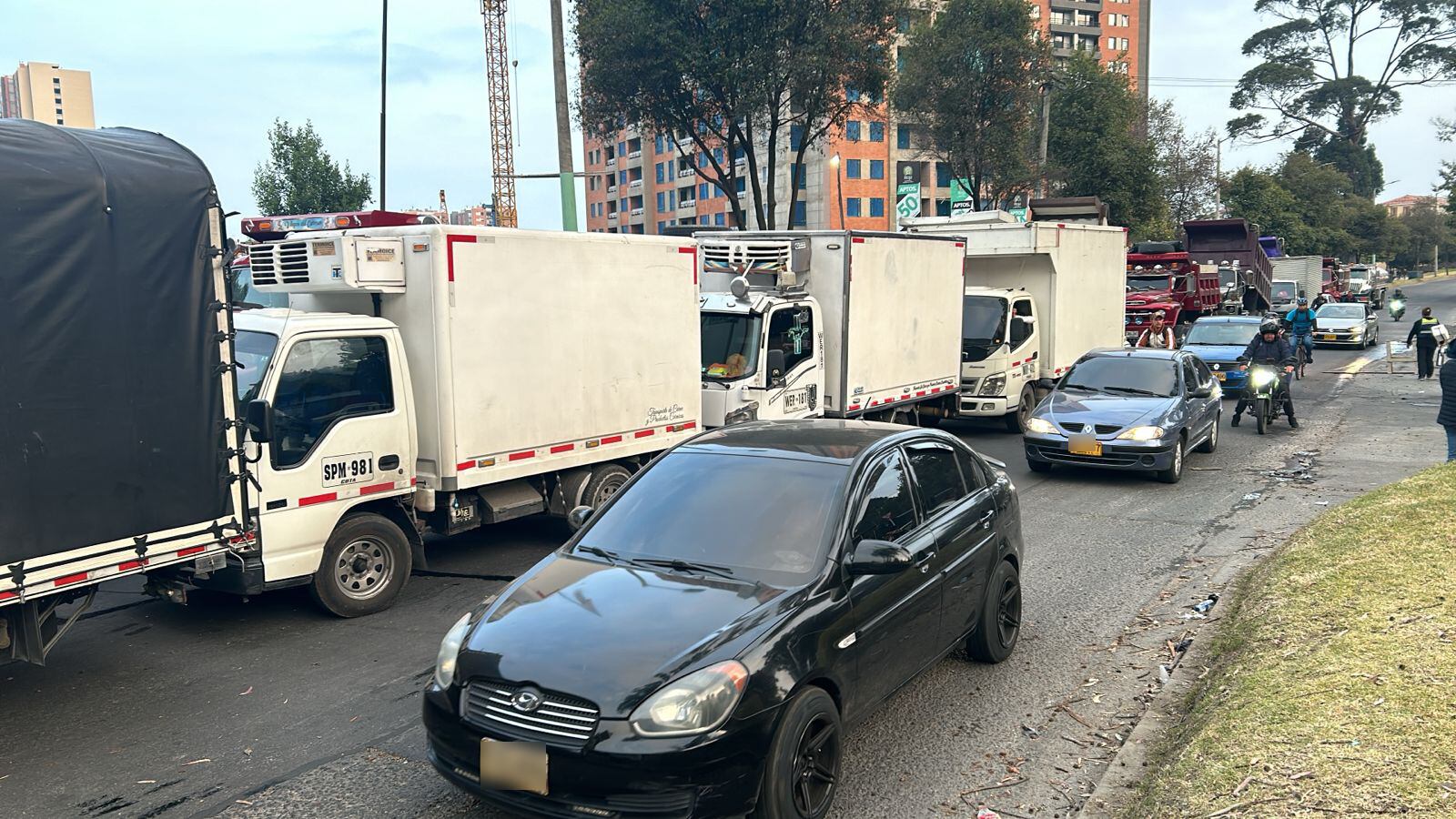 Paro camionero en Bogotá. Foto: W Radio