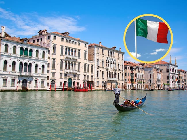Vista del Gran Canal de Venecia con una góndola en Italia (Fotos vía GettyImages)