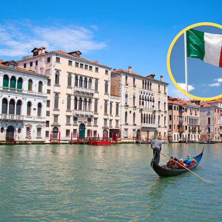 Vista del Gran Canal de Venecia con una góndola en Italia (Fotos vía GettyImages)