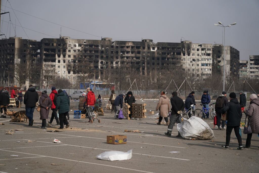 Corredores humanitarios de la ciudad ucraniana de Mariupol bajo el control del ejército ruso (Photo by Stringer/Anadolu Agency via Getty Images)