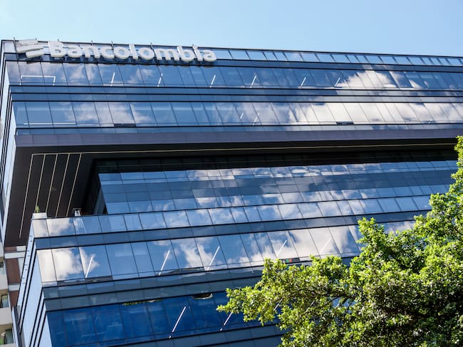 Bogota, Colombia, El Chico, Bancolombia bank building exterior. (Photo by: Jeffrey Greenberg/Universal Images Group via Getty Images)
