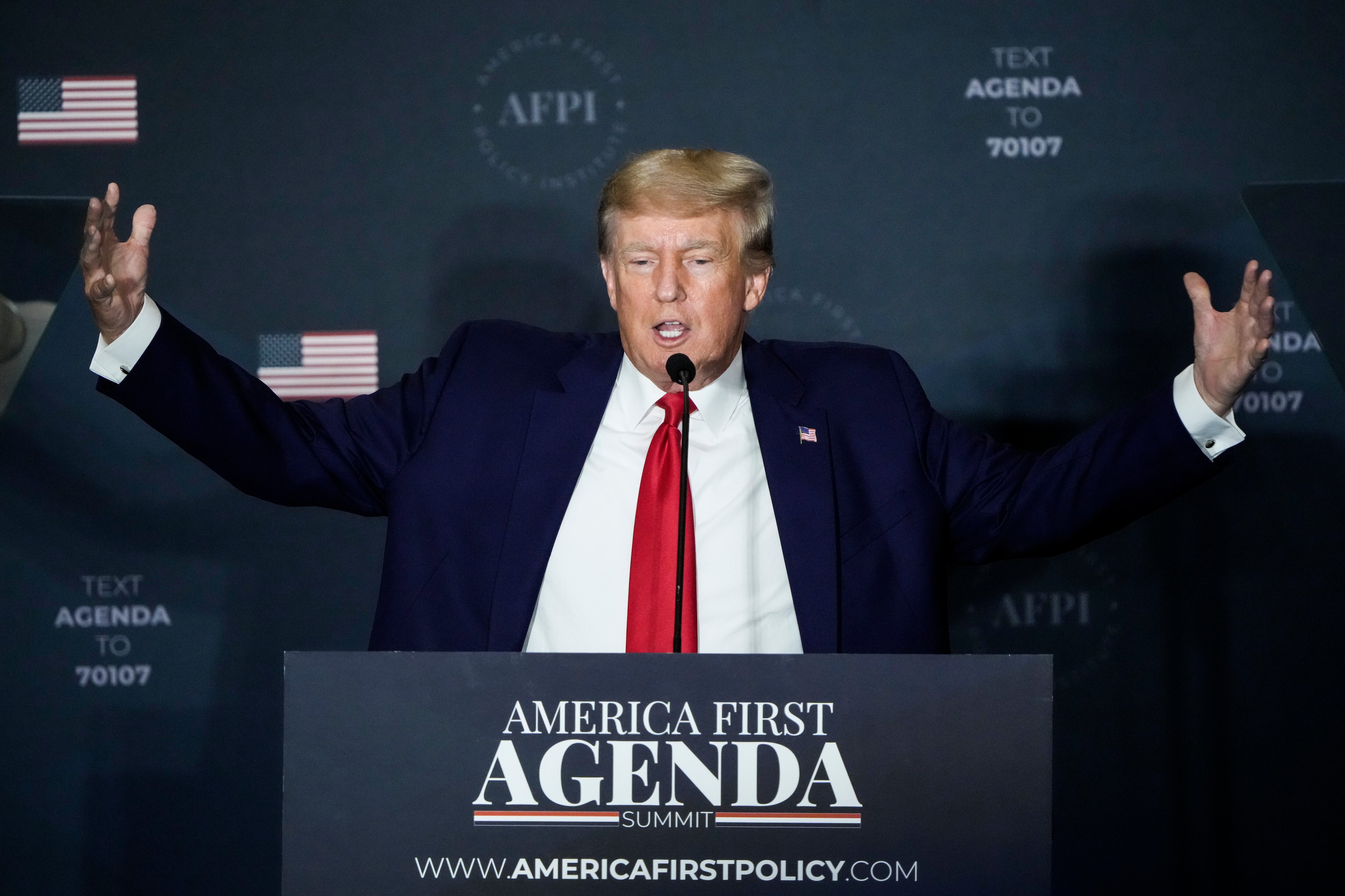 El expresidente de Estados Unidos, Donald Trump, quien fue invitado al encuentro America First Agenda. Washington, 26 de julio de 2022. (Photo by Drew Angerer/Getty Images)