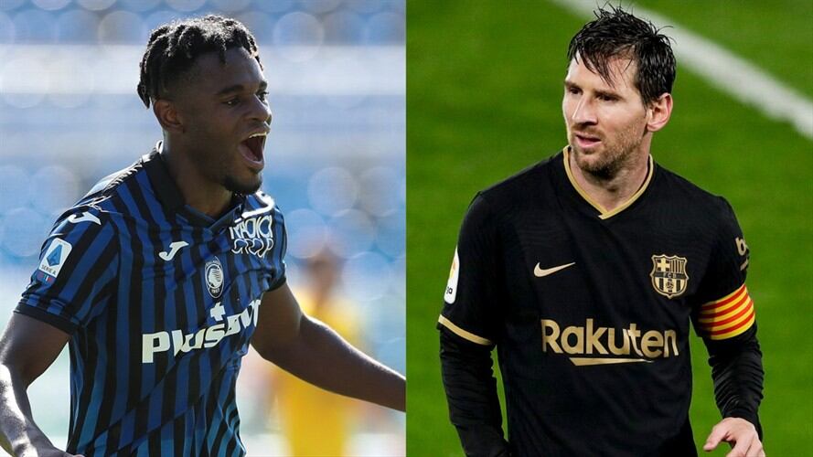 Duván Zapata y Lionel Messi, en el once de la semana en la Champions. Foto: Getty