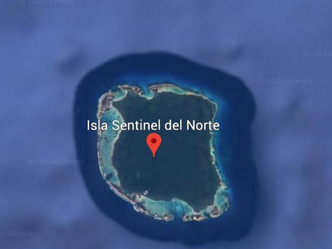 Isla Sentinel del Norte. Foto: Vista satelital de Google Earth.