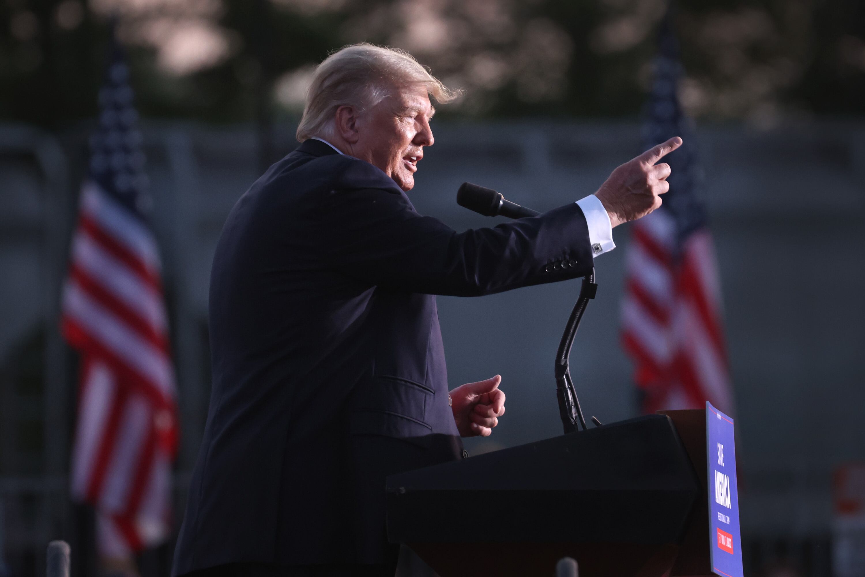 Expresidente de Estados Unidos, Donald Trump, habla ante sus seguidores en Ohio. (Photo by Scott Olson/Getty Images)