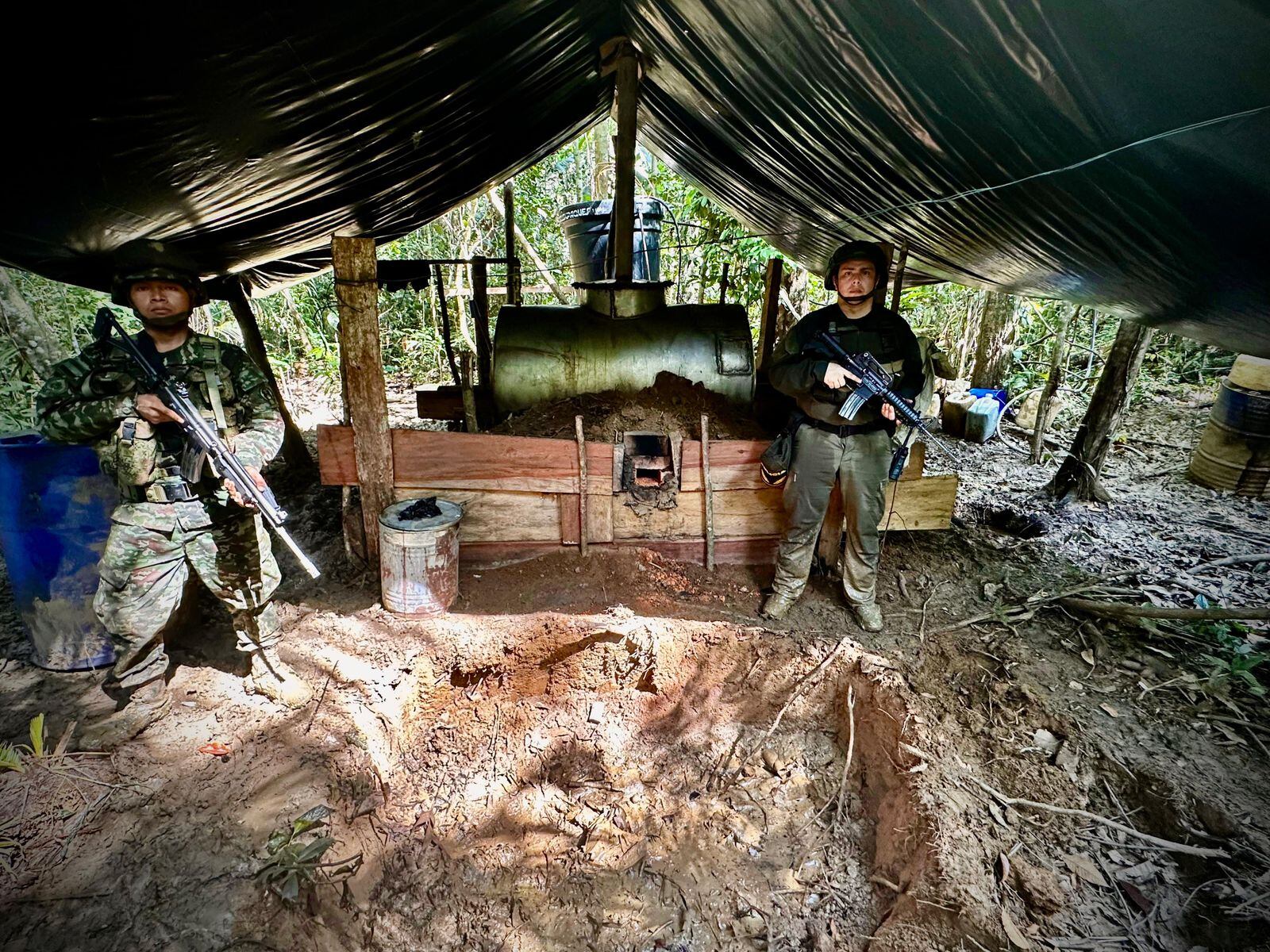 Megalaboratorio de cocaína en el Guaviare. Foto: Suministrada