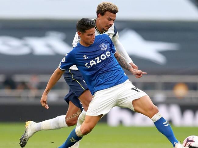 Debut de James Rodríguez con el Everton. Foto: Getty