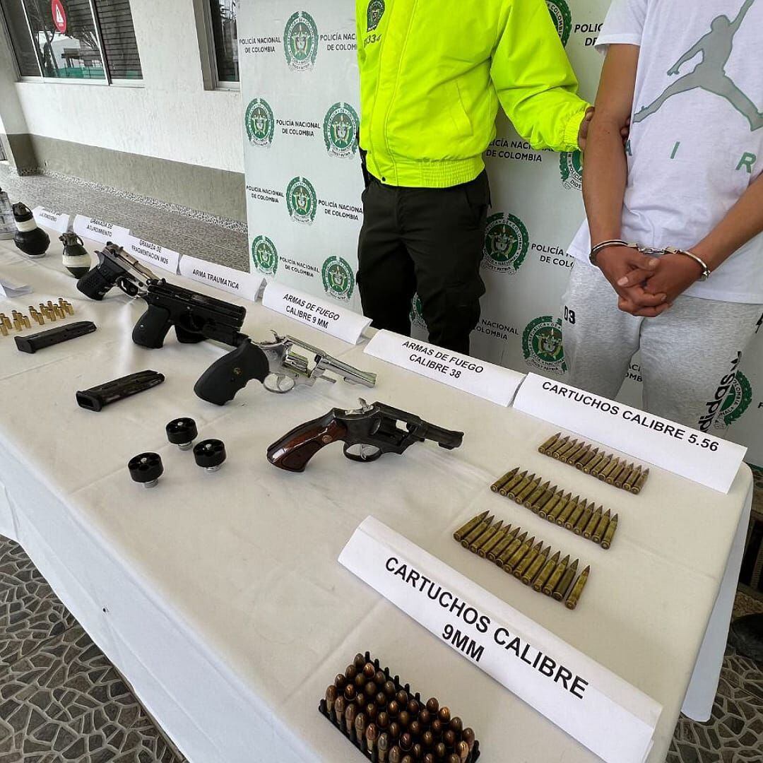 En los hechos capturaron a un ciudadano de 23 años que fue dejado a disposición de la Fiscalía General de la Nación. Crédito: Policía Popayán. 
