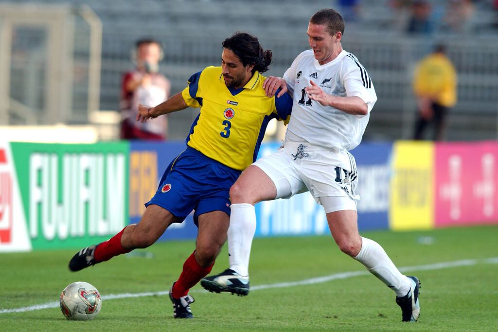Mario Alberto Yepes en partido de Colombia contra Nueva Zelanda en 2003. Foto: Tony Marshall/EMPICS via Getty Images.