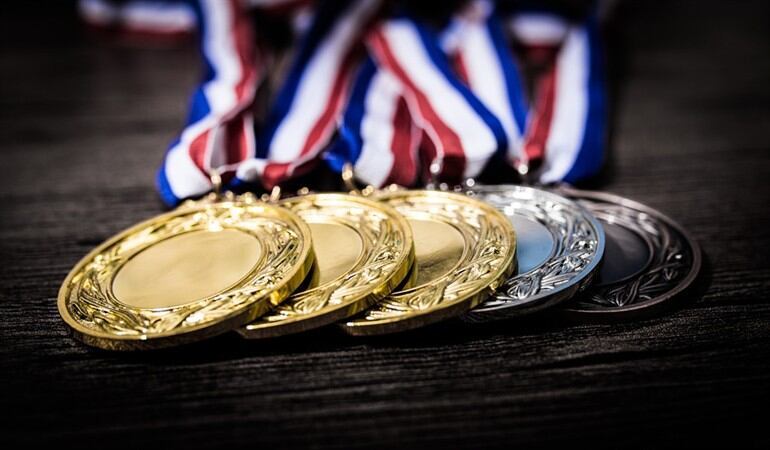 Imágen ilustrativa de medallas de atletismo. Foto: Getty Images/ xijian