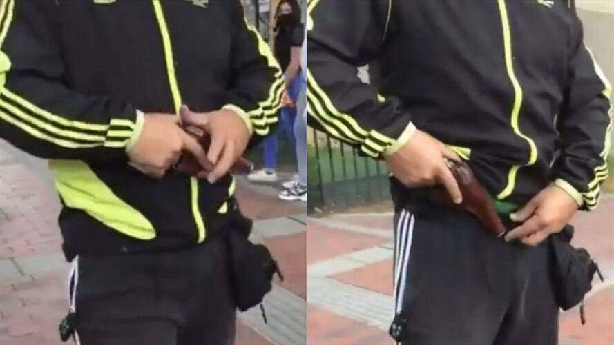 Hombre amenazó con un revolver a grafiteros en Bogotá. Foto: Instagram: @sticker_feel