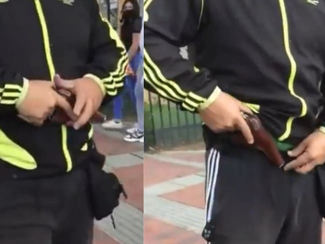 Hombre amenazó con un revolver a grafiteros en Bogotá. Foto: Instagram: @sticker_feel