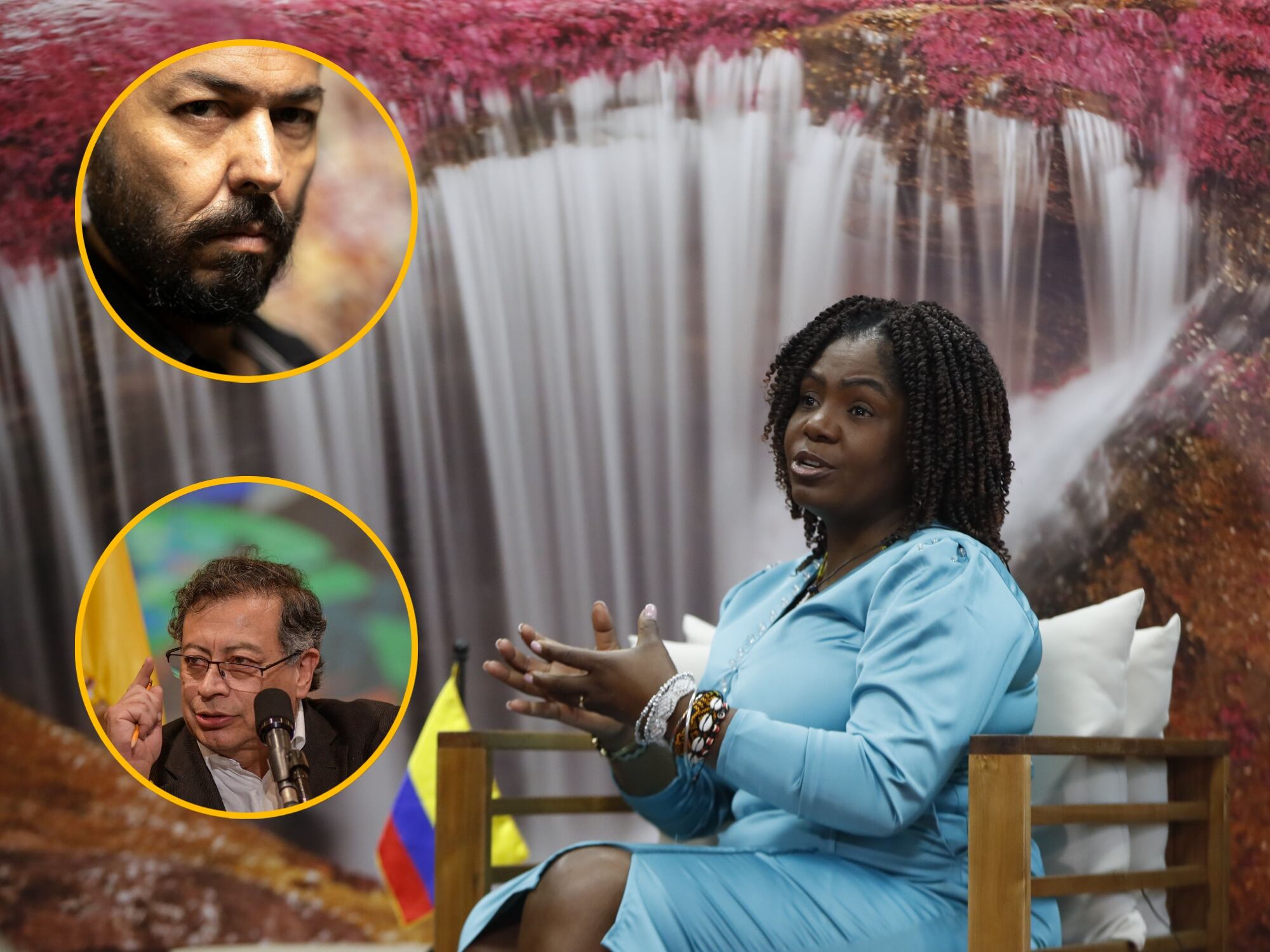 Francia Márquez. Abajo Gustavo Petro y arriba Danel Mendoza. Fotos: Suministradas.