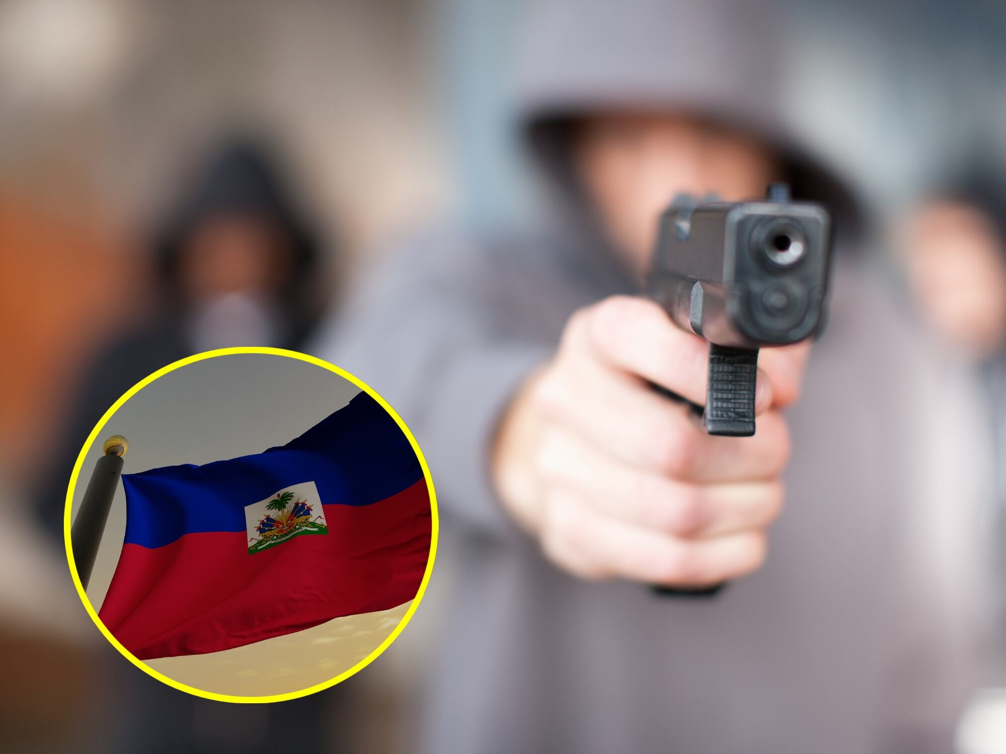 Imagen de referencia de banda criminal y bandera de Haití. I Fotos: getty Images.