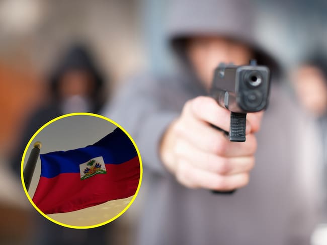 Imagen de referencia de banda criminal y bandera de Haití. I Fotos: getty Images.