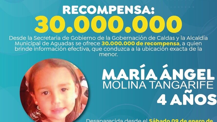 Búsqueda de menor en Caldas. Foto: Secretaría de goobierno de Caldas