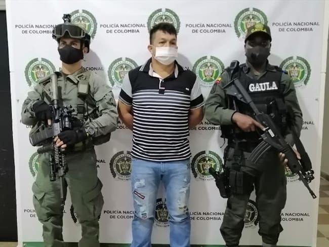 El individuo fue capturado en el corregimiento de Mojarras, municipio de Mercaderes, con una orden judicial . Foto: Policía Nacional