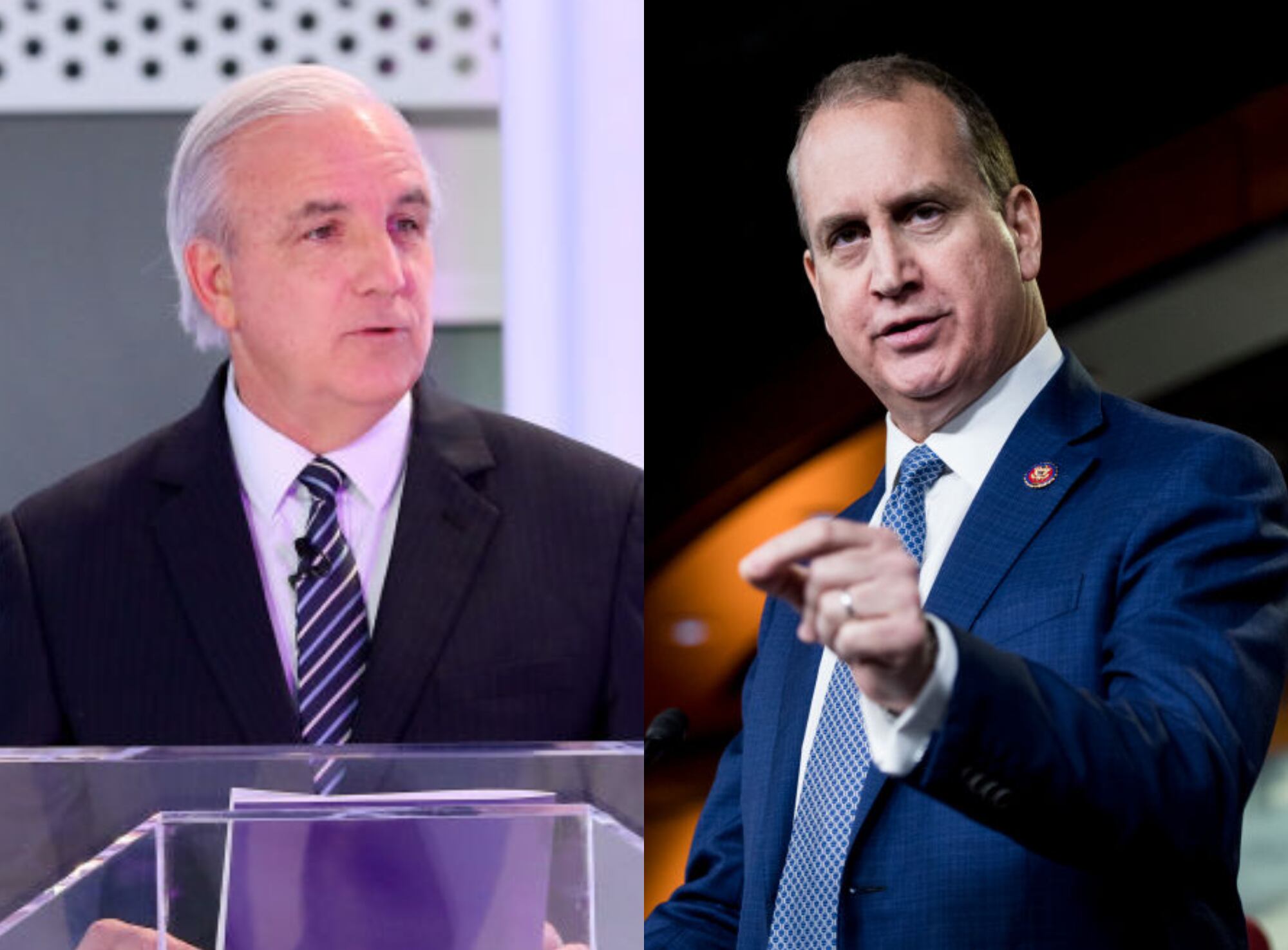 Carlos Giménez y Mario Díaz-Balart. Fotos: (Photo by: Alexander Tamargo/Telemundo/NBCU Photo Bank/NBCUniversal via Getty Images) / (Photo By Bill Clark/CQ-Roll Call, Inc via Getty Images)