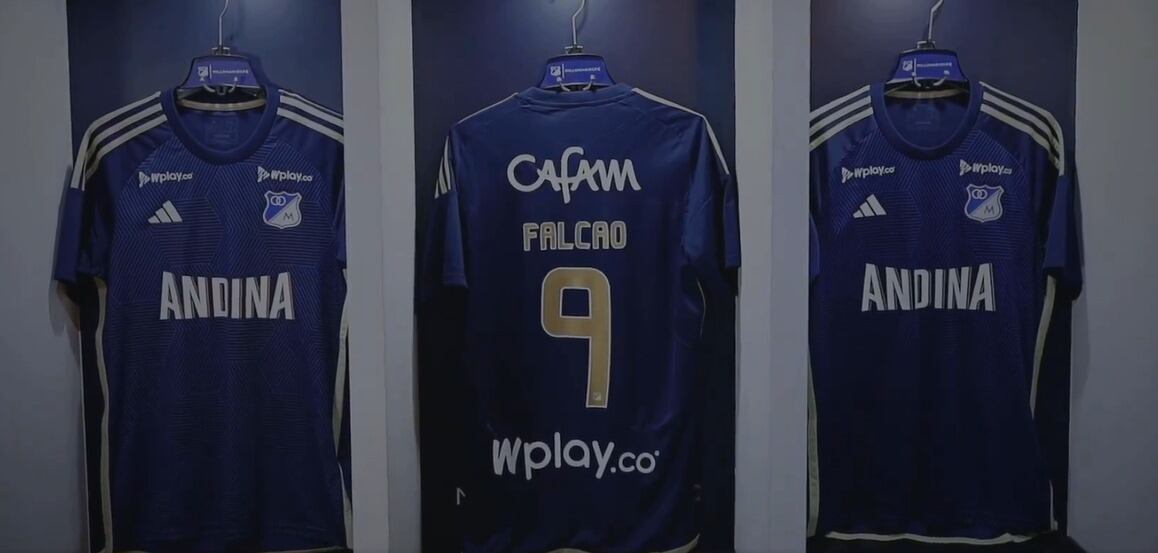 Camiseta de Falcao en Millonarios. Foto: Twitter oficial de Millonarios.
