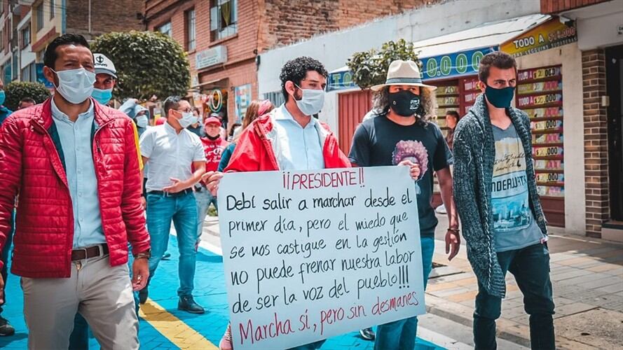 Medrano hace unos días rechazo el actuar del Esmad en su municipio.  . Foto: Suministrada