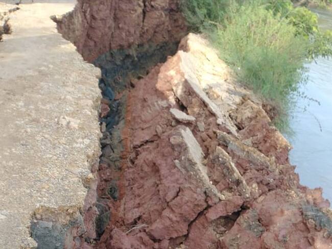 Más de 800 familias estarían incomunicadas en Lorica por la erosión en el río Sinú. Foto: Cortesía