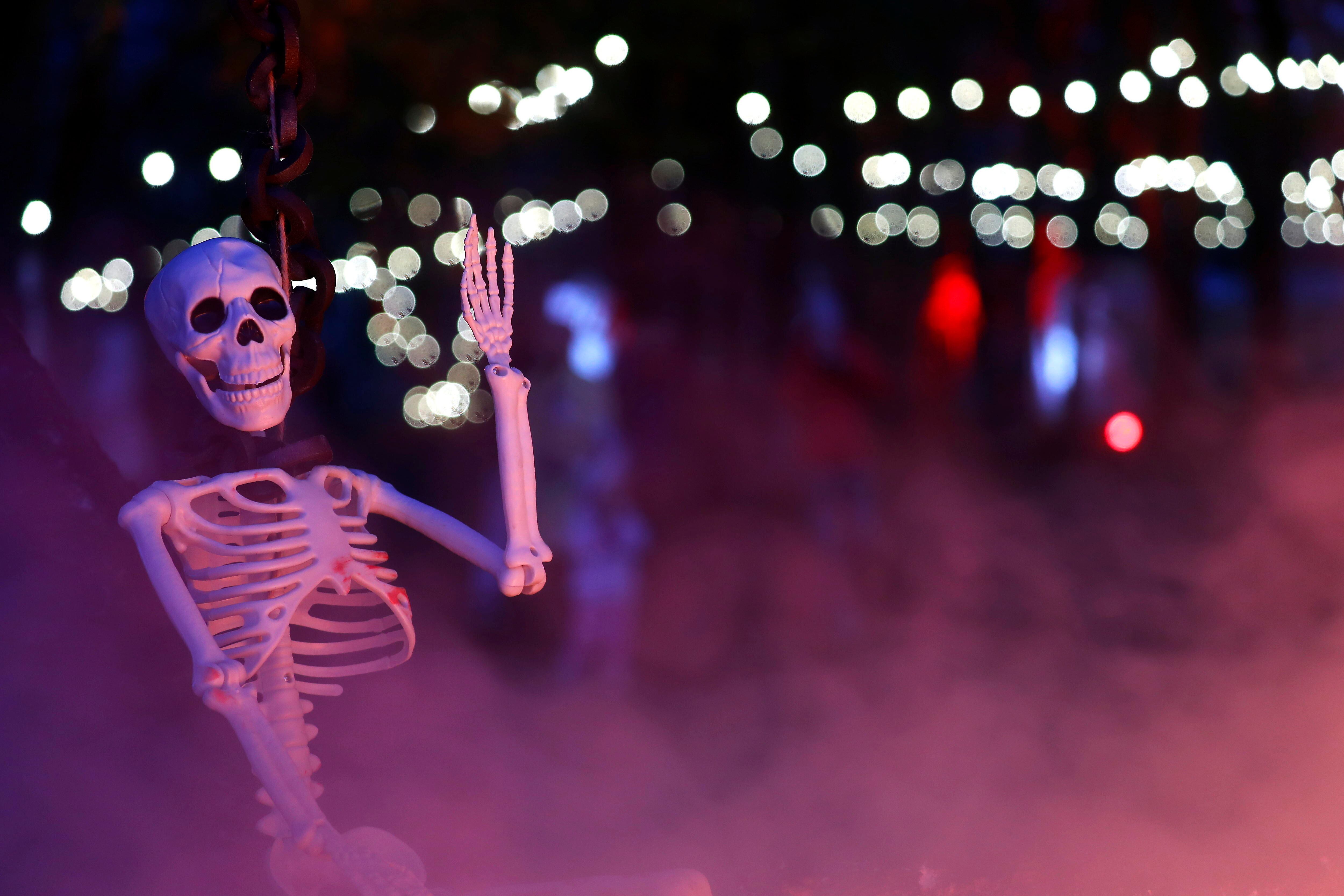 Riga (Latvia), 29/10/2024.- A Halloween decoration is on display at the Halloween horror park at Lucavsala in Riga, Latvia, 29 October 2024. Lucavsala horror park runs from 11 October to 03 November 2024. (Letonia) EFE/EPA/TOMS KALNINS