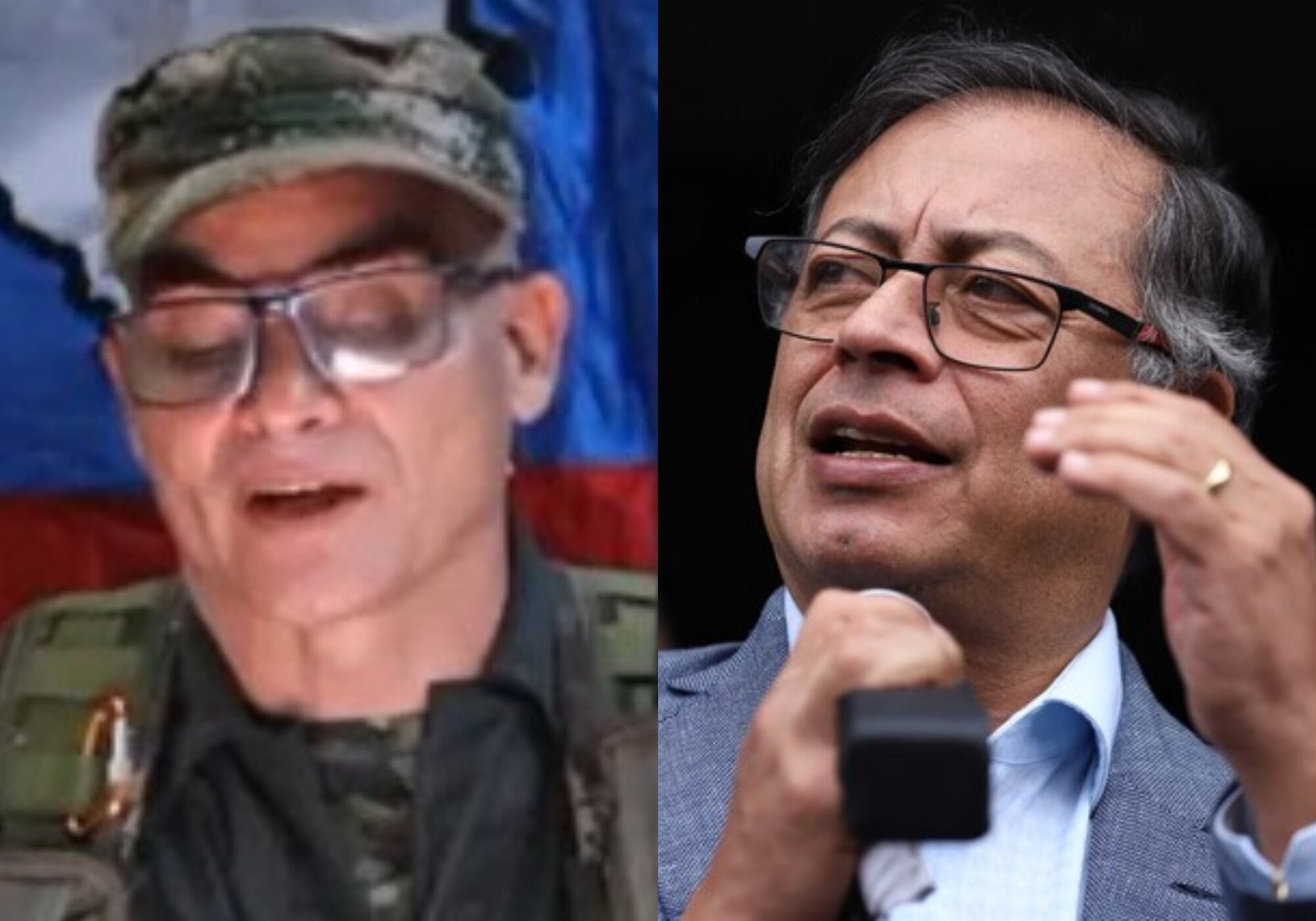 Iván Mordisco y Gustavo Petro. Foto: Colprensa / (Colprensa - Lina Gasca)