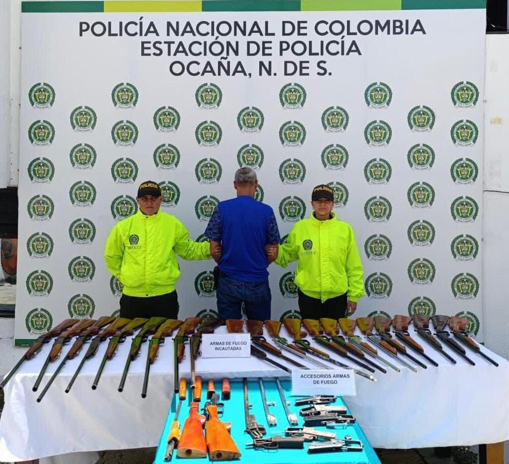 Alias "El Armaro" capturado en el Catatumbo. Foto: DENOR.