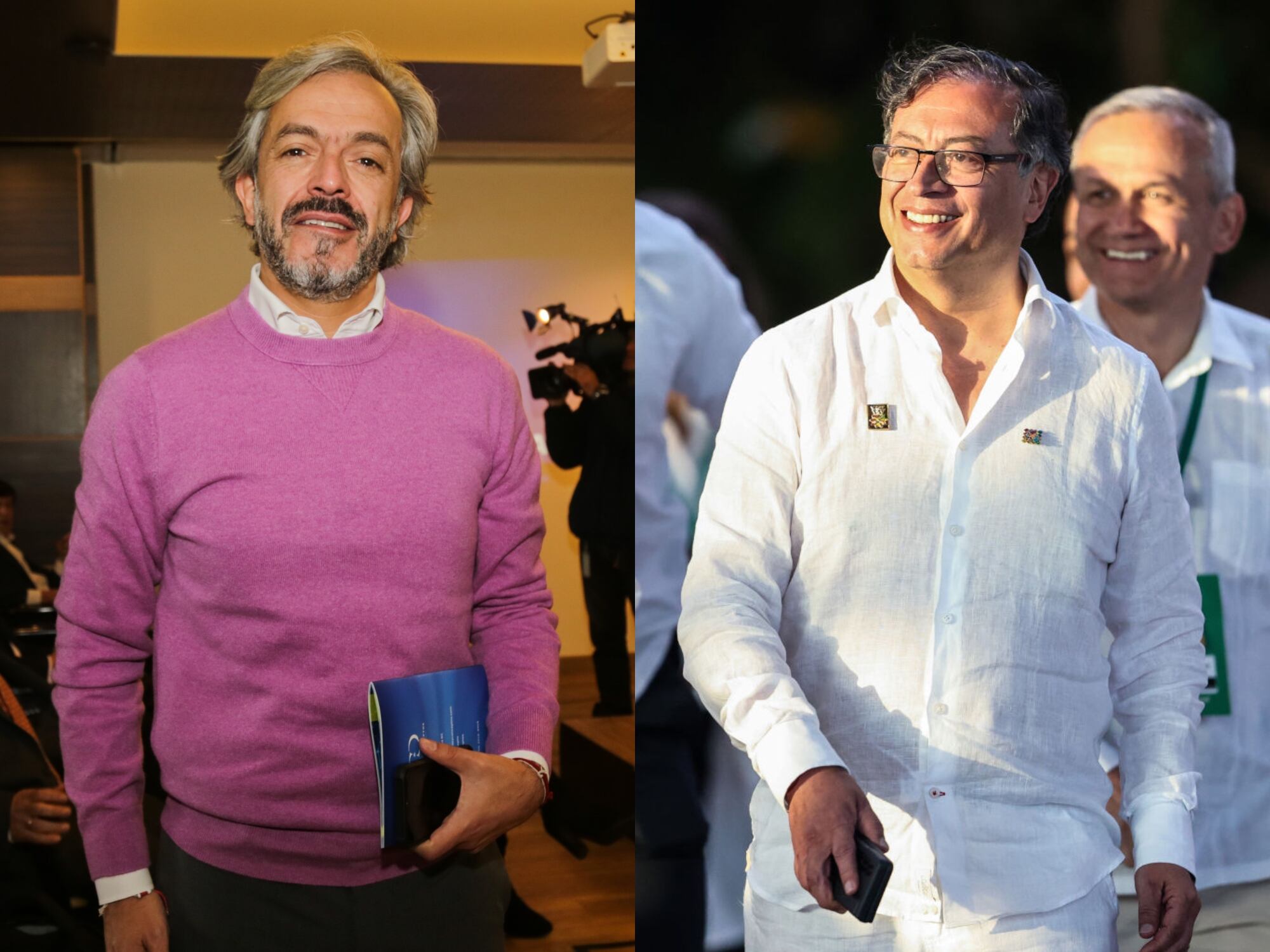 Juan Daniel Oviedo y Gustavo Petro. Fotos: Colprensa y Getty Images.