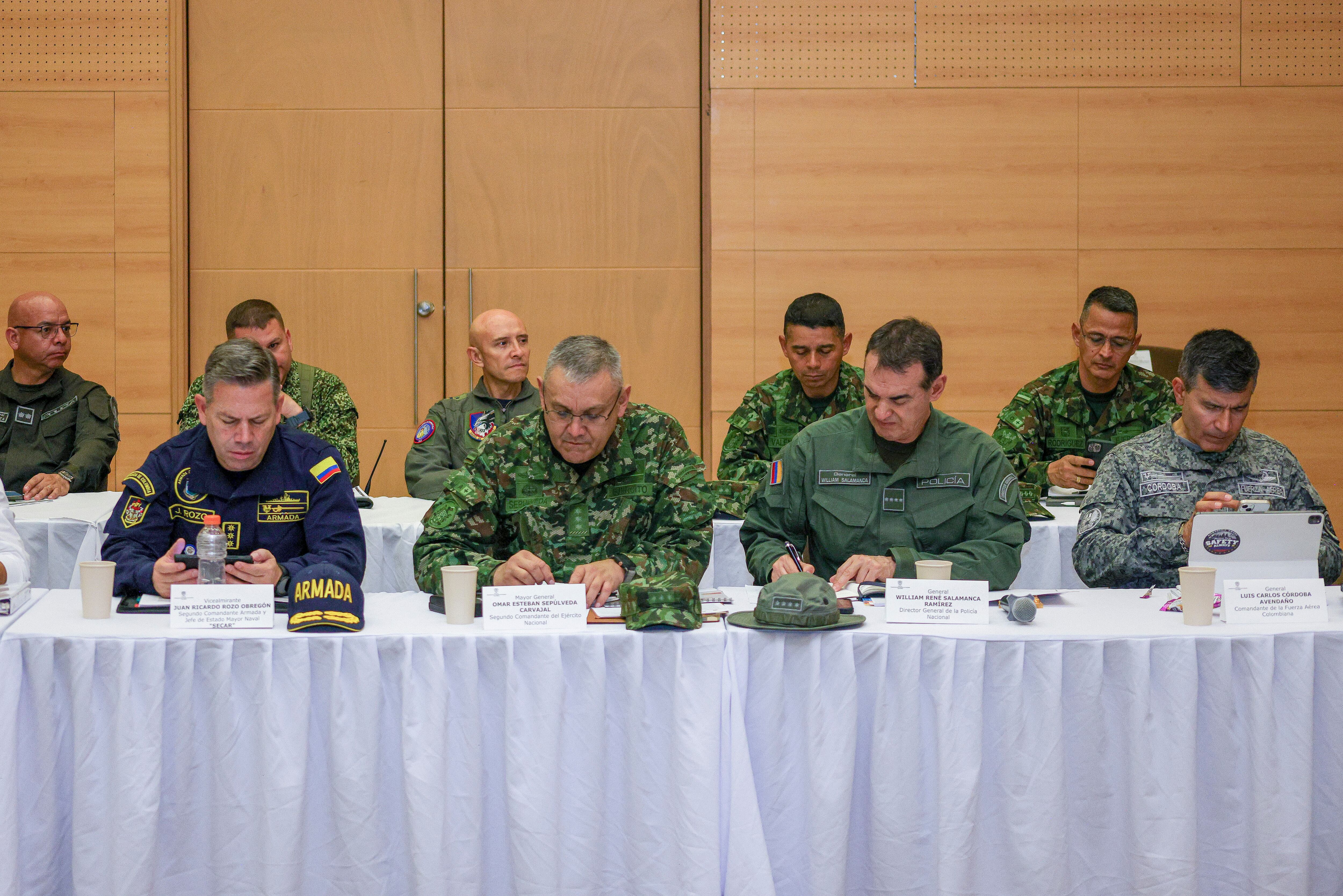 Del consejo de seguridad participó la Cúpula Militar. Crédito: Presidencia de Colombia.