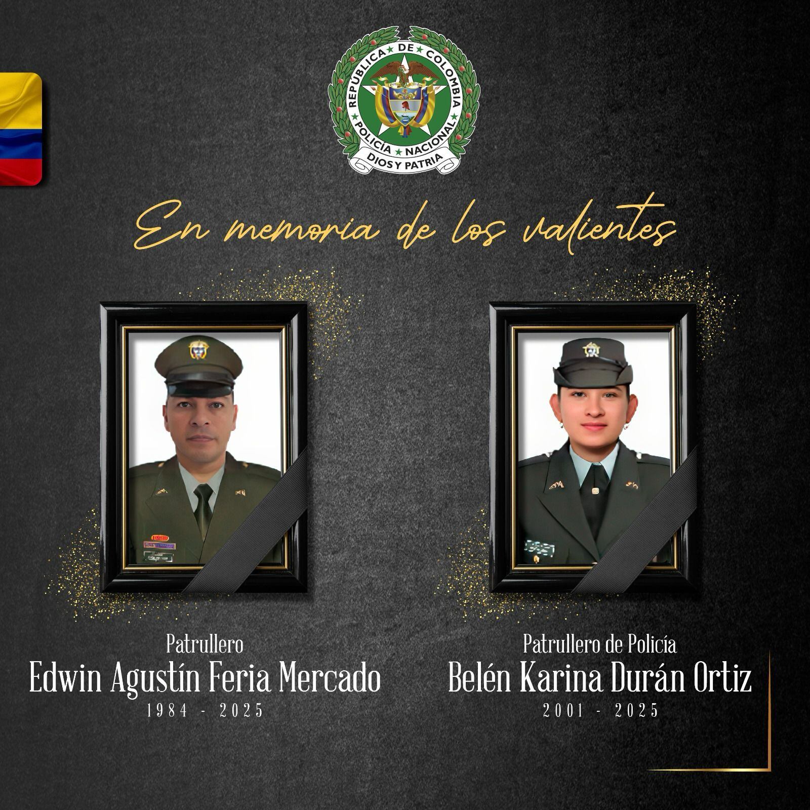 Policías víctimas del ataque armado. Foto: Policía Nacional.