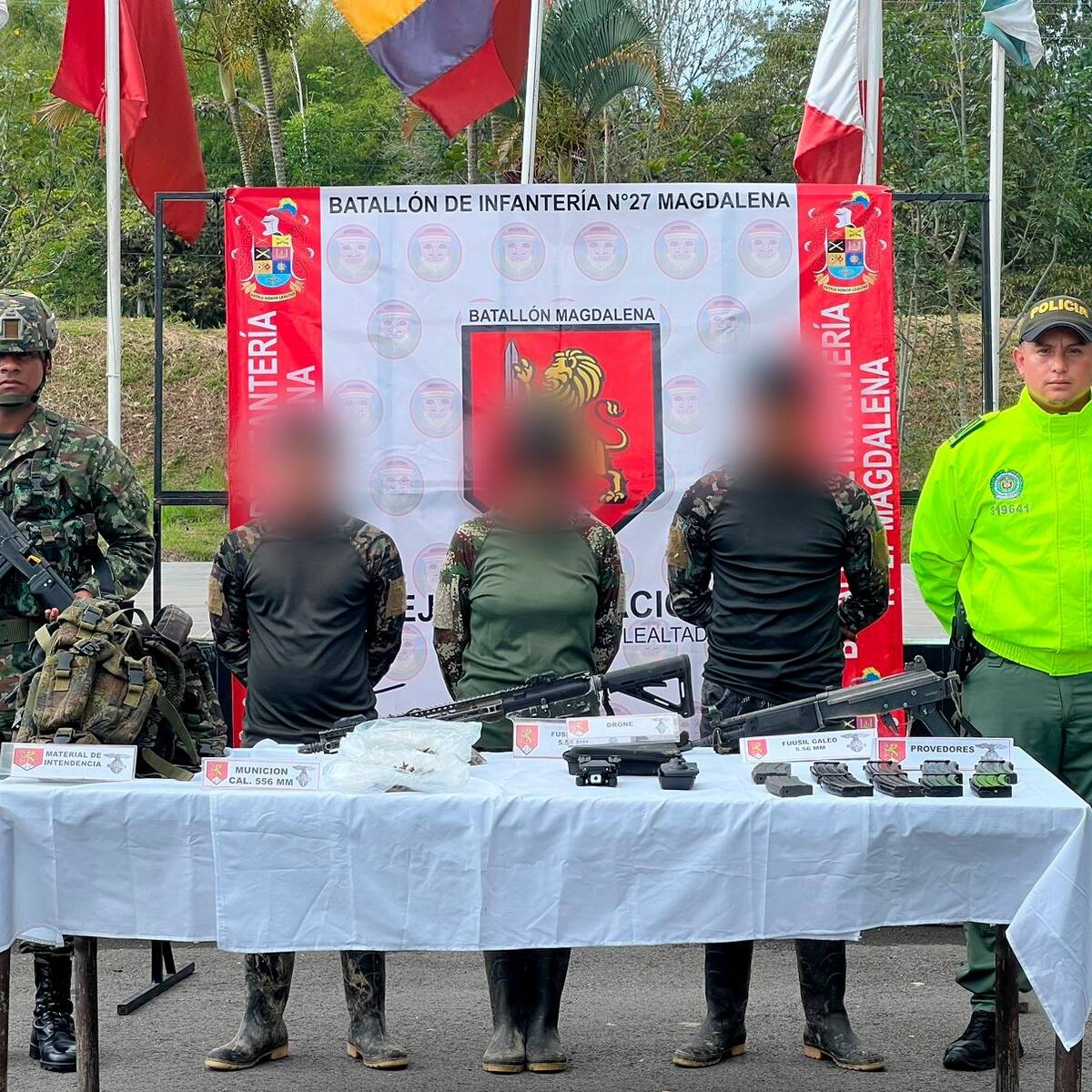 Capturan a cuatro presuntos integrantes de la columna móvil Teófilo Forero en el Huila
