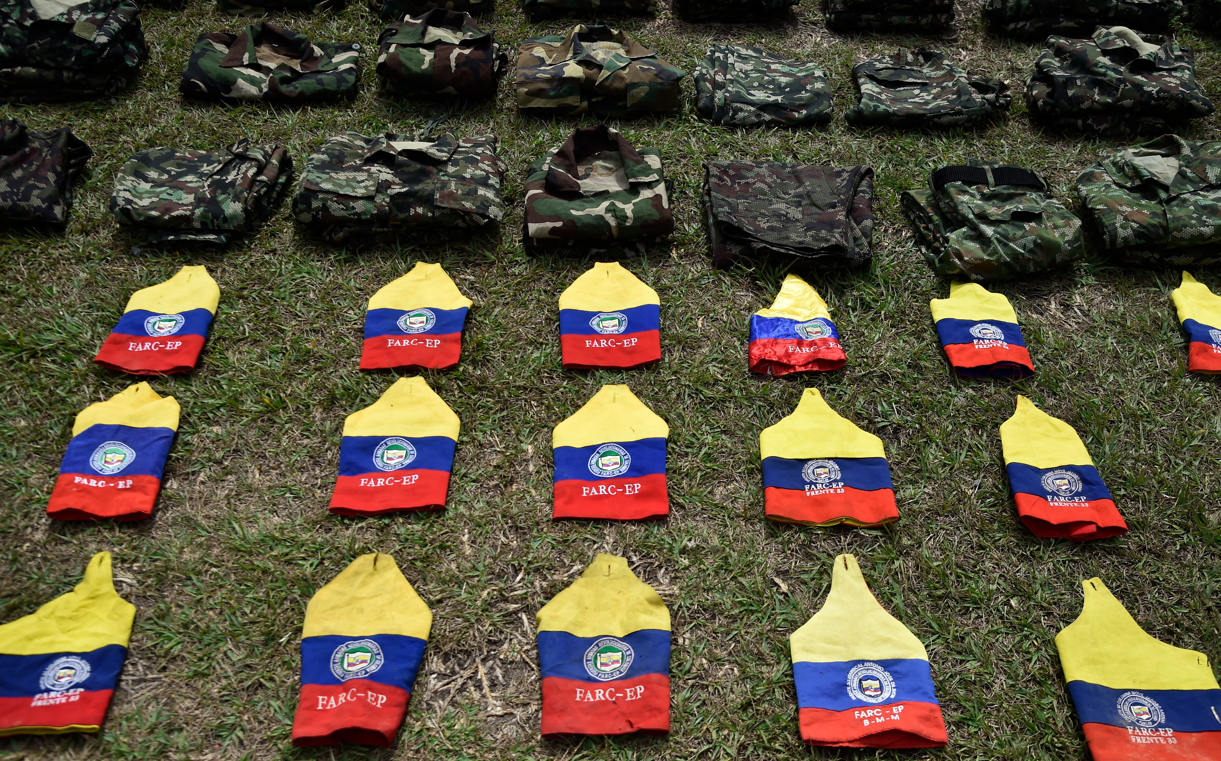 Referencia del grupo guerrillero de las FARC. Foto: SCHNEYDER MENDOZA/AFP via Getty Images.