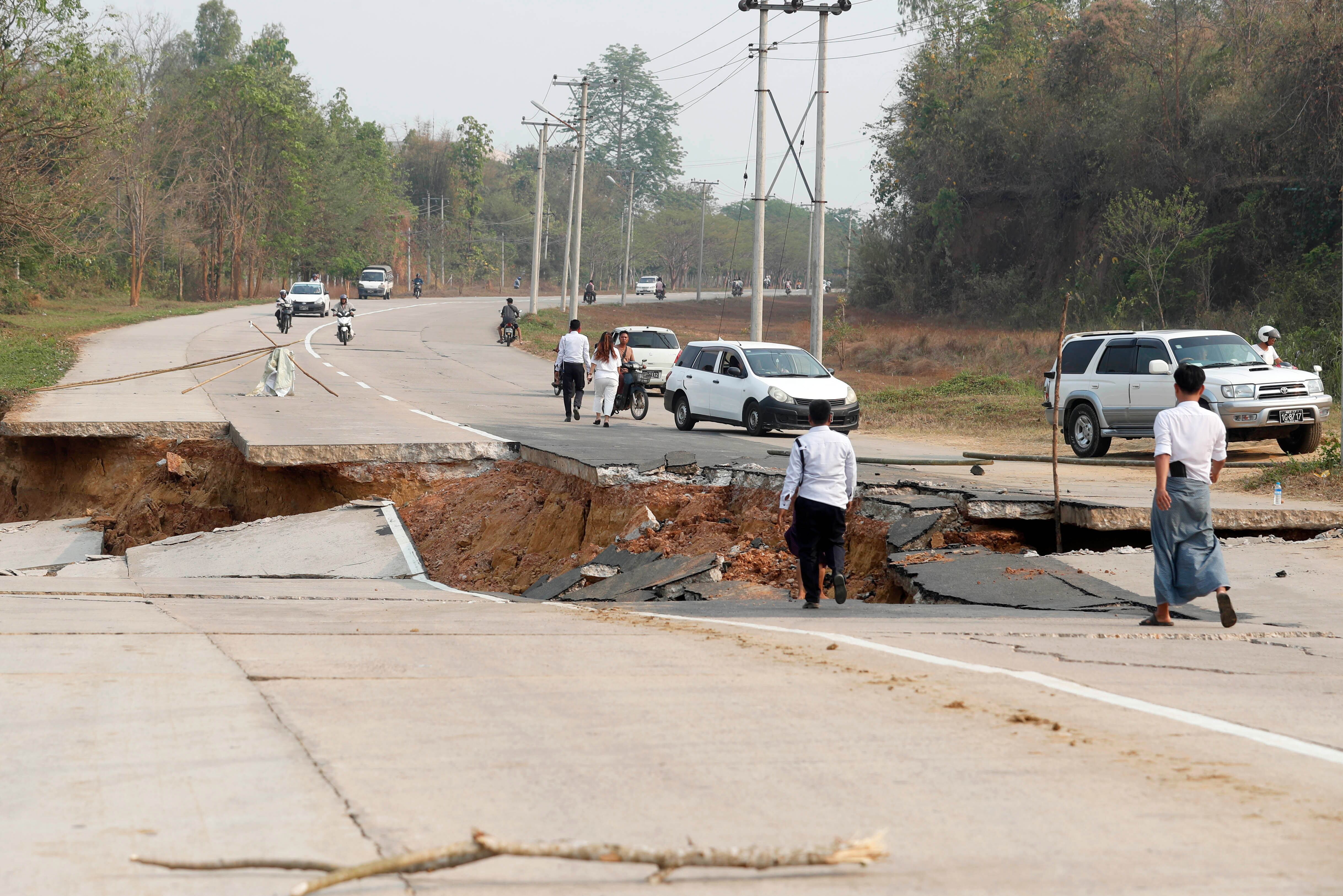 Daños en Birmania. FOTO: EFE/EPA/NYEIN CHAN NAING