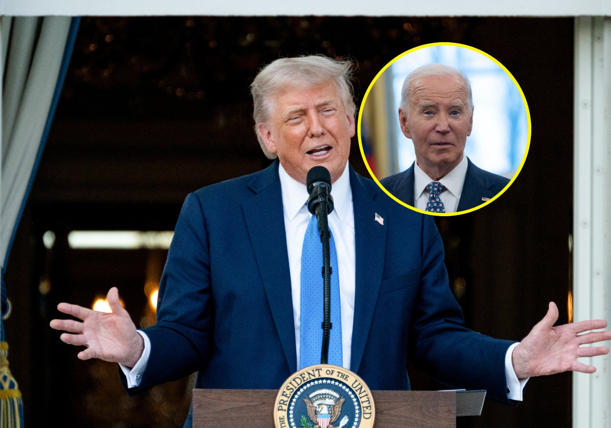 Trump ordenó investigar el uso de firmas automáticas por parte de Biden . Foto: EFE/AFP.