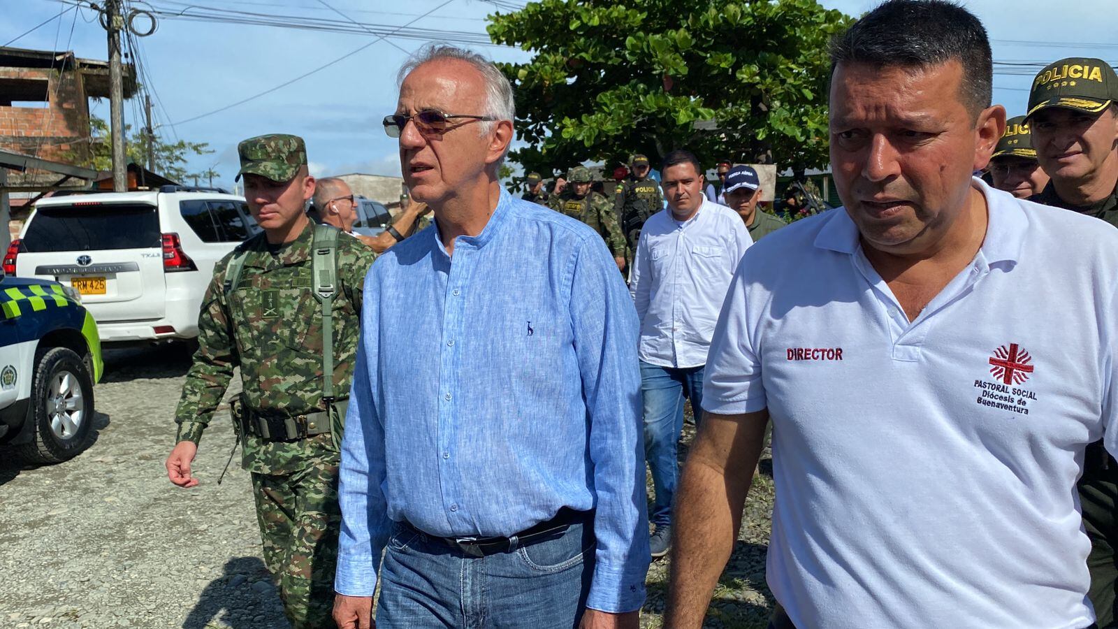 Ministro de Defensa, Iván Velásquez, en Buenaventura. Foto: Cortesía MinDefensa.