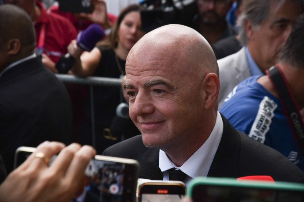 FIFA's president, Gianni Infantino, arrives at Santos stadium, Vila Belmiro, to mourn Pele, and the ceremony held this Monday, Jan 2nd (Photo by Gustavo Basso/NurPhoto via Getty Images)