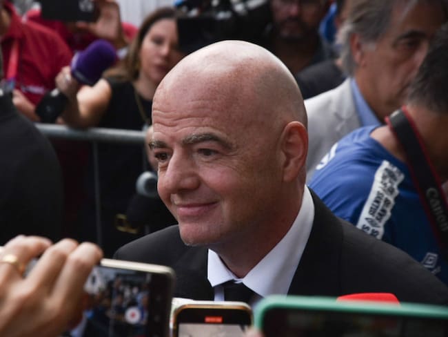 FIFA&#039;s president, Gianni Infantino, arrives at Santos stadium, Vila Belmiro, to mourn Pele, and the ceremony held this Monday, Jan 2nd (Photo by Gustavo Basso/NurPhoto via Getty Images)