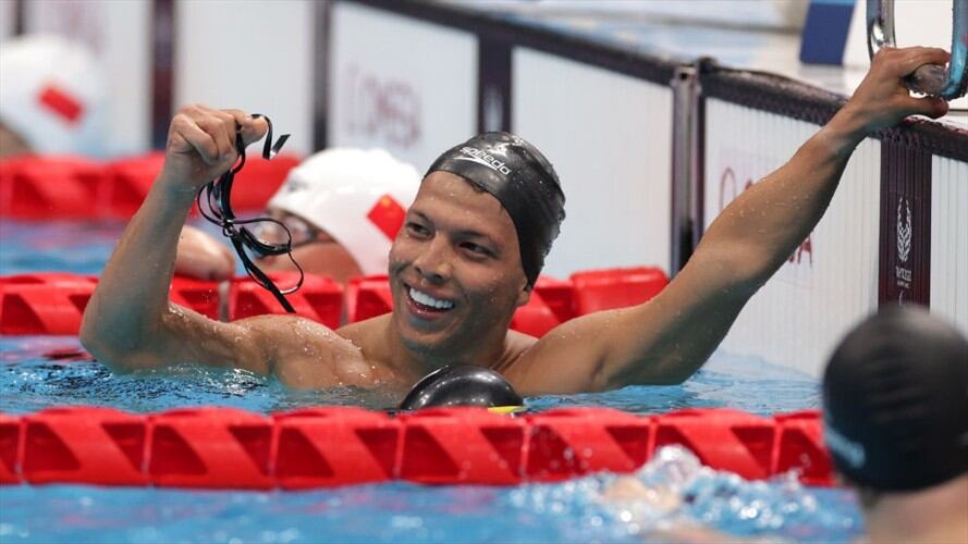 El nadador colombiano ganó medalla de plata en los 100 metros pecho en la categoría S6.. Foto: Adam Pretty/Getty Images